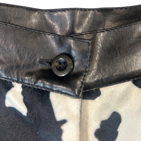 Cow Print Faux Leather Pants Rave Girl Size 14 Black & White - Picture 4 of 11